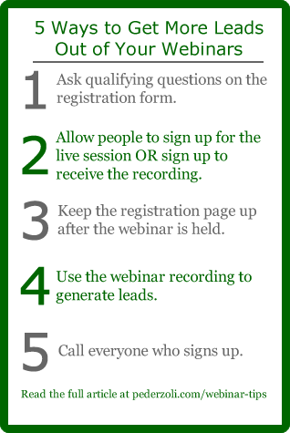 5 Ways to get more leads out of your webinars